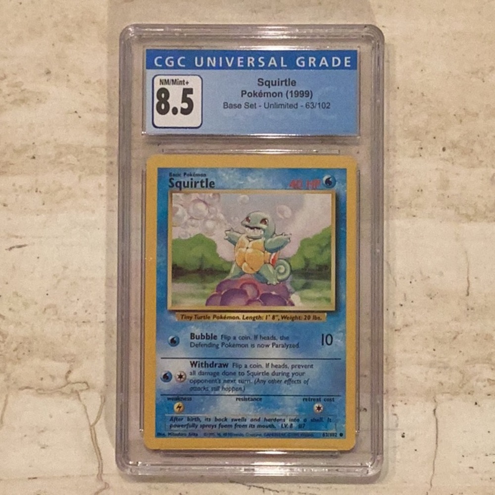 Pokemon Squirtle 1999 Base Set 63/102 CGC 8.5 Unlimited #63 TCG WOTC